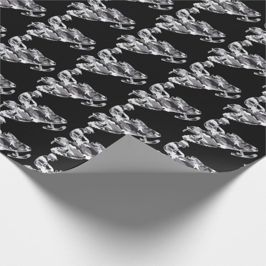 Camouflage Gray Snowmobiler Cadeaupapier (Hoek)