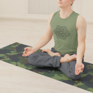 Camouflage Green Brown van het leger Yogamat