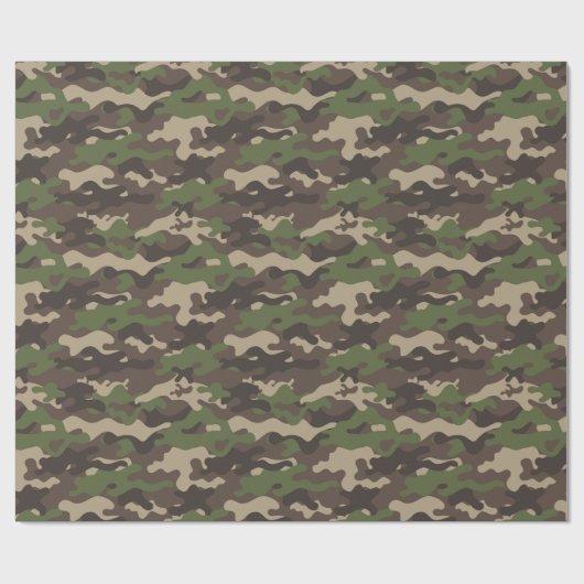 Camouflage Green Camo Army Cadeaupapier (Vlak)