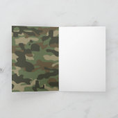 Camouflage Green Camo Army Monogram Birthday Kaart (Binnen)