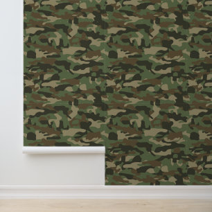Camouflage Green Camo Army Pattern Behang