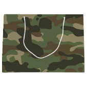 Camouflage Green Camo Army Pattern Groot Cadeauzakje (Voorkant)