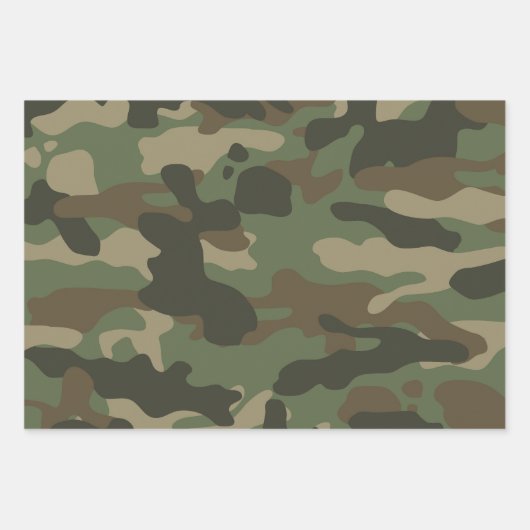Camouflage Green Camo Army Pattern Inpakpapier Vel (Voorkant 2)