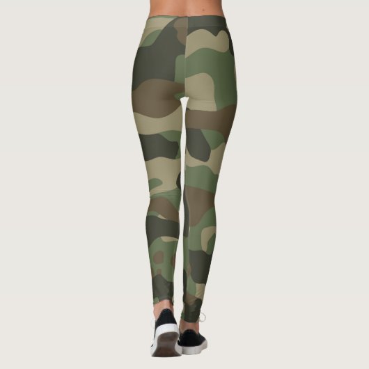 Camouflage Green Camo Army Pattern Leggings (Achterkant)