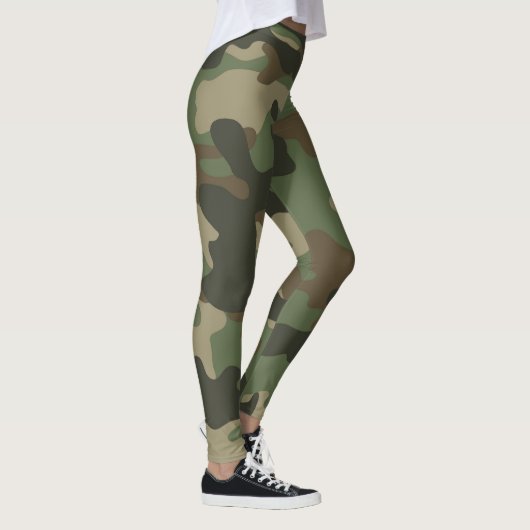 Camouflage Green Camo Army Pattern Leggings (Rechts)