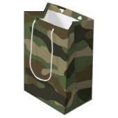 Camouflage Green Camo Army Pattern Medium Cadeauzakje (Voorkant Gekanteld)