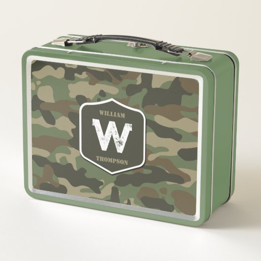 Camouflage Green Camo Army Pattern Monogram (Achterkant)