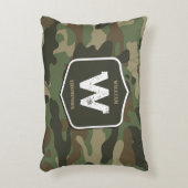 Camouflage Green Camo Army Pattern Monogram Accent Kussen (Voorkant(Verticaal))