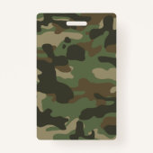 Camouflage Green Camo Army Pattern Monogram Badge (Achterkant)