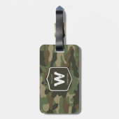 Camouflage Green Camo Army Pattern Monogram Bagagelabel (Achterkant verticaal)