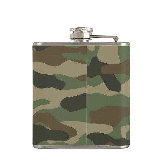 Camouflage Green Camo Army Pattern Monogram Heupfles (Achterkant)