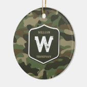 Camouflage Green Camo Army Pattern Monogram Keramisch Ornament (Links)