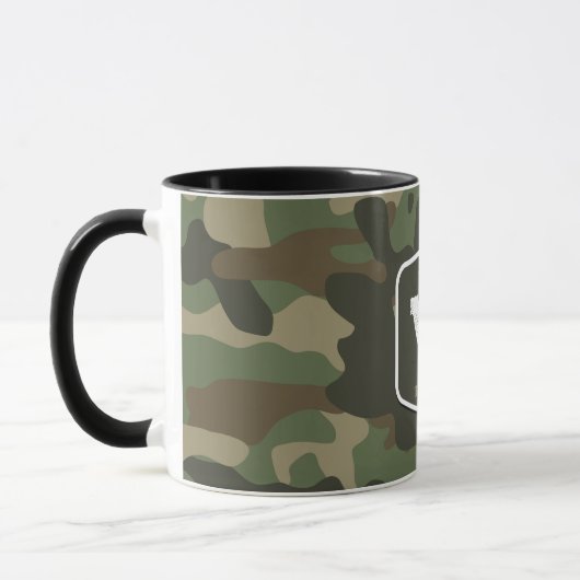 Camouflage Green Camo Army Pattern Monogram Mok (Links)