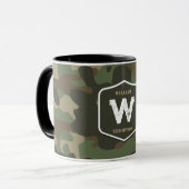 Camouflage Green Camo Army Pattern Monogram Mok (Voorkant links)