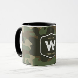 Camouflage Green Camo Army Pattern Monogram Mok