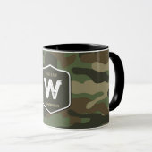 Camouflage Green Camo Army Pattern Monogram Mok (Voorkant rechts)