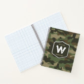 Camouflage Green Camo Army Pattern Monogram Notitieboek (Binnen)