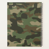 Camouflage Green Camo Army Pattern Monogram Planner (Achterkant)