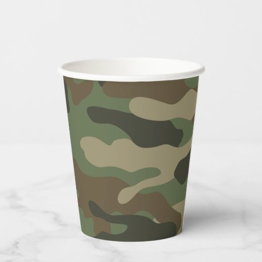 Camouflage Green Camo Army Pattern Papieren Bekers (Achterkant)