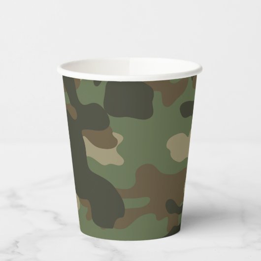 Camouflage Green Camo Army Pattern Papieren Bekers (Links)