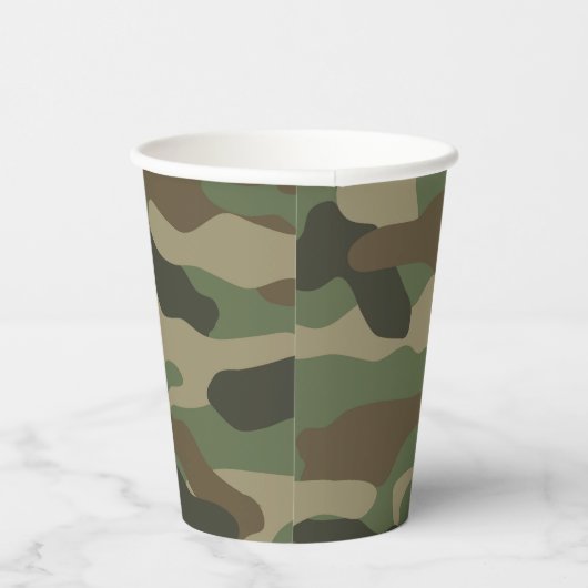 Camouflage Green Camo Army Pattern Papieren Bekers (Rechts)