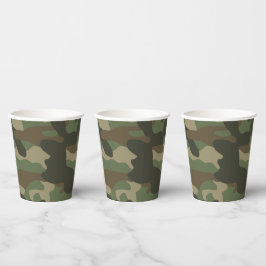 Camouflage Green Camo Army Pattern Papieren Bekers