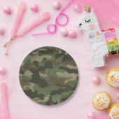 Camouflage Green Camo Army Pattern Papieren Bordje (Feest)