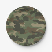 Camouflage Green Camo Army Pattern Papieren Bordje (Voorkant)
