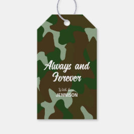 Camouflage Green & Dark Brown Cadeaulabel