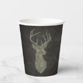 Camouflage Green Distressed Deer Silhouette Papieren Bekers (Voorkant)