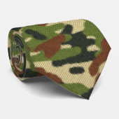 Camouflage Green en bruin Stropdas (Opgerold)