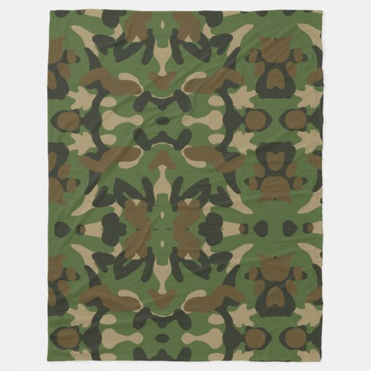 Camouflage Green Fleece Deken (Voorkant)