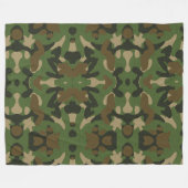 Camouflage Green Fleece Deken (Voorkant (Horizontaal))