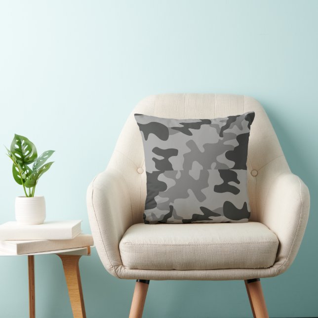 Camouflage Grijze Accessoires Kussen (Stoel)