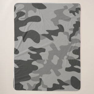 Camouflage Grijze Accessoires Sherpa Deken