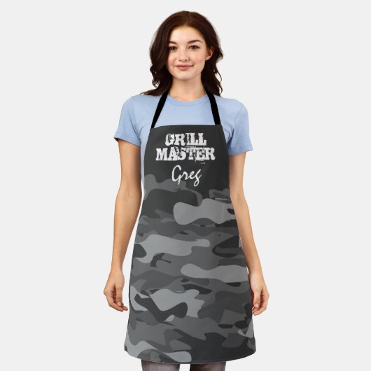 Camouflage grill-meester BBQ Schort (Gedragen)