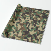 Camouflage Groen Bruin Beige Leger Militaire Cadeaupapier (Uitgerold)