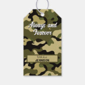 Camouflage Groen, Bruin, Beige & Zwart Cadeaulabel (Voorkant)