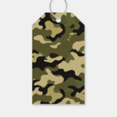 Camouflage Groen, Bruin, Beige & Zwart Cadeaulabel (Achterkant)