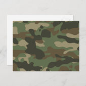 Camouflage groen camo patroon feestdagenkaart (Voorkant / Achterkant)