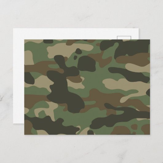 Camouflage groen camo patroon feestdagenkaart (Voorkant / Achterkant)