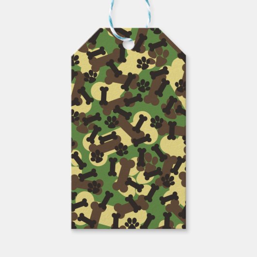 Camouflage, Groen Camopatroon, Botten van de Dog P Cadeaulabel (Voorkant)