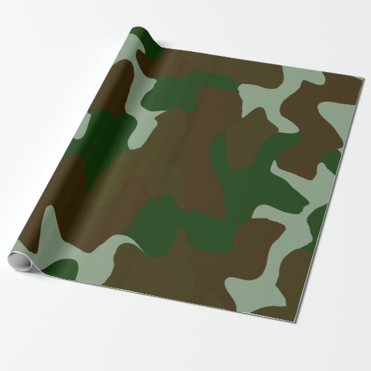 Camouflage groen en bruin inpakpapier (Uitgerold)