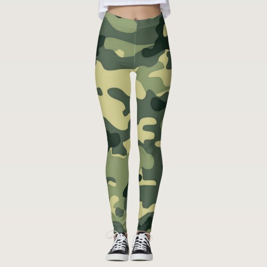 camouflage groen leggings (Voorkant)