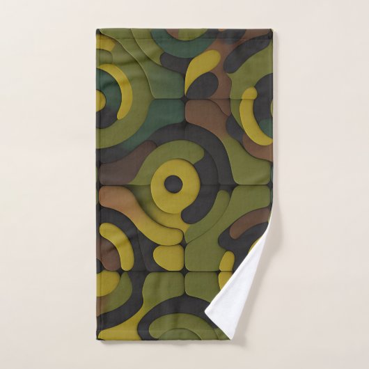 Camouflage groen mozaïek patroon bad handdoek (Handdoek)