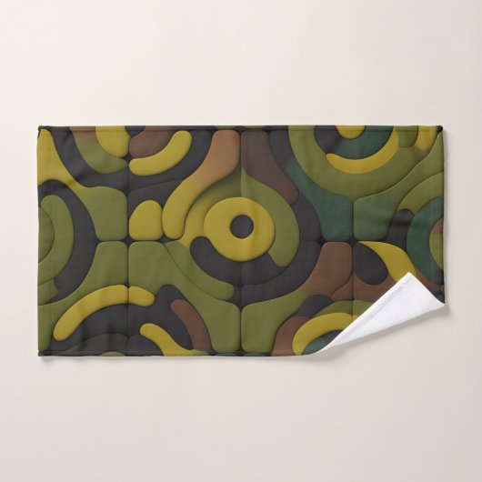 Camouflage groen mozaïek patroon bad handdoek (Handdoek)