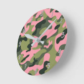 Camouflage Groen Roze Leger, gepersonaliseerd Ronde Klok (Hoek)