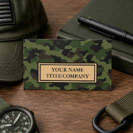 Camouflage Groen Zwart Bedrijfsnaam Visitekaartje