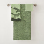 Camouflage groene badhanddoek set bad handdoek (Insitu)