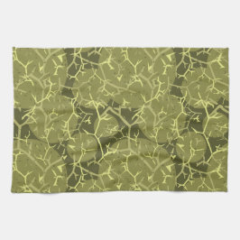 Camouflage groene cactus print theedoek